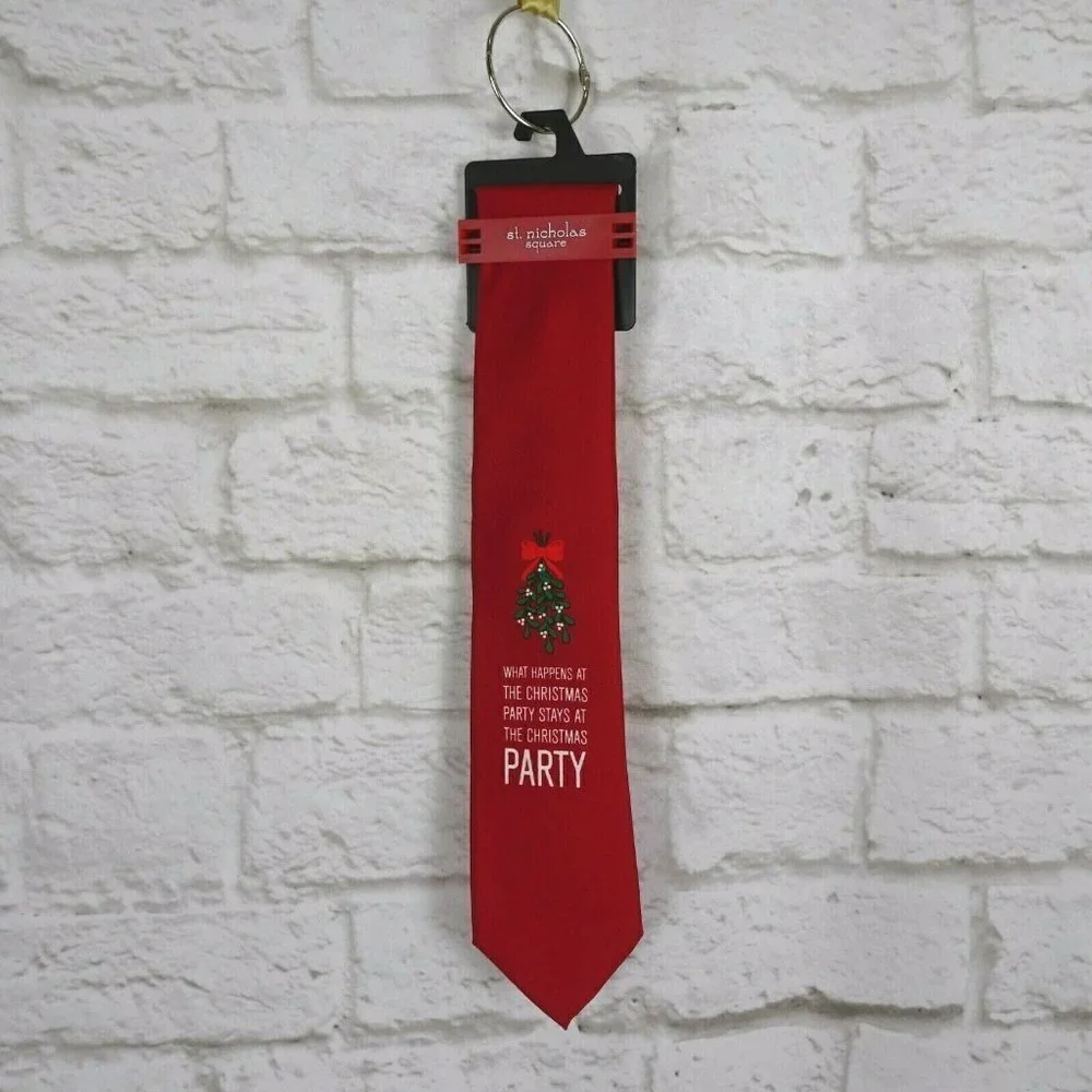 Clearance!💎5/$25 NWT St. Nicholas Square Men's Neck Tie Holiday Christmas